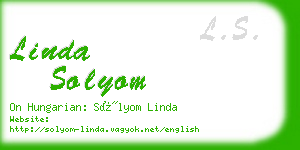 linda solyom business card